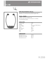 Sennheiser H 200 Technical Data preview