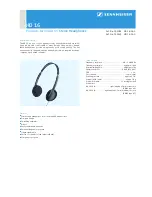 Предварительный просмотр 1 страницы Sennheiser HD 16 Specification Sheet