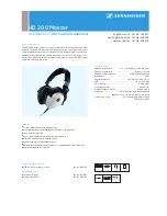 Предварительный просмотр 1 страницы Sennheiser HD 200 Master Specifications