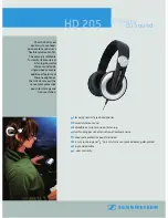 Предварительный просмотр 1 страницы Sennheiser HD 205 Specification Sheet