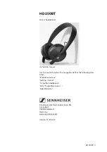 Предварительный просмотр 1 страницы Sennheiser HD 250BT Instruction Manual