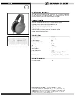 Preview for 1 page of Sennheiser HD 265 Specification Sheet