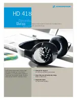 Предварительный просмотр 1 страницы Sennheiser HD 418 Datasheet