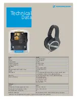 Предварительный просмотр 2 страницы Sennheiser HD 448 Specification Sheet