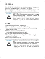 Preview for 4 page of Sennheiser HD 500 A Instructions For Use Manual