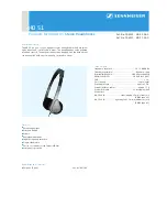 Предварительный просмотр 1 страницы Sennheiser HD 51 Specifications