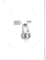 Sennheiser HD 540 REFERENCE II Instructions For Use Manual preview