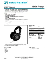 Предварительный просмотр 1 страницы Sennheiser HD 590 Prestige Specifications