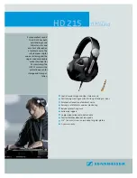 Предварительный просмотр 1 страницы Sennheiser HD HD 215 Specification Sheet