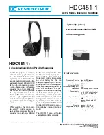 Предварительный просмотр 1 страницы Sennheiser HDC 45-26 Specification Sheet