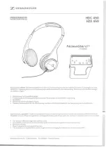 Предварительный просмотр 1 страницы Sennheiser HDC 450 Instructions For Use