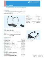 Предварительный просмотр 1 страницы Sennheiser HDI 1029 - Product Sheet