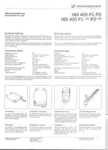 Preview for 1 page of Sennheiser HDI 405 P1 Manual