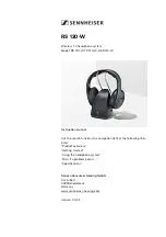 Preview for 1 page of Sennheiser HDR 120-W Instruction Manual