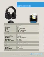 Предварительный просмотр 2 страницы Sennheiser HDR HDR160 Specification