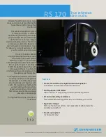 Предварительный просмотр 1 страницы Sennheiser HDR HDR170 Specification