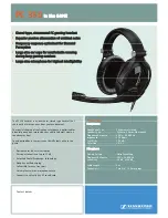 Предварительный просмотр 1 страницы Sennheiser Headphone PC 350 Brochure