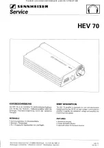 Preview for 1 page of Sennheiser HEV 70 Service