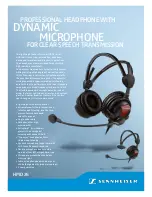 Предварительный просмотр 1 страницы Sennheiser HMD 26-100 Specification Sheet