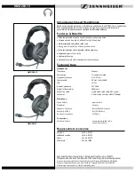 Sennheiser HMD 280 - Specification Sheet предпросмотр