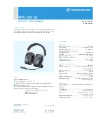 Предварительный просмотр 1 страницы Sennheiser HME 100 SE Technical Data