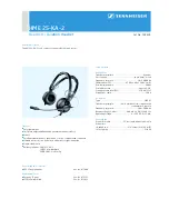 Предварительный просмотр 1 страницы Sennheiser HME 25-KA-2 Specification