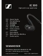 Предварительный просмотр 1 страницы Sennheiser IE 300 Quick Manual