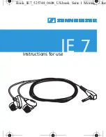 Предварительный просмотр 1 страницы Sennheiser IE 7 Instructions For Use Manual