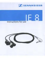 Preview for 1 page of Sennheiser IE 8 Instructions For Use Manual