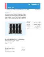 Preview for 1 page of Sennheiser L 2021-40 Product Sheet