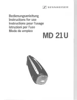 Предварительный просмотр 1 страницы Sennheiser MD 21 U - Manual