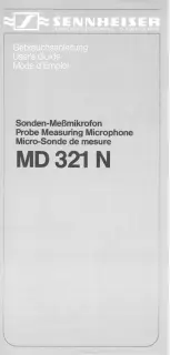 Предварительный просмотр 1 страницы Sennheiser MD 321 N Manual