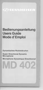 Preview for 1 page of Sennheiser MD 402 Manual