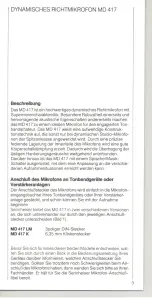 Preview for 3 page of Sennheiser MD 417 Manual