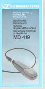 Предварительный просмотр 1 страницы Sennheiser MD 419 Manual