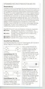 Preview for 3 page of Sennheiser MD 419 Manual