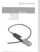 Предварительный просмотр 1 страницы Sennheiser MD 441 Manual