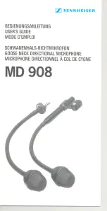 Предварительный просмотр 1 страницы Sennheiser MD 908 User Manual