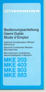 Предварительный просмотр 1 страницы Sennheiser MKE 203 User Manual