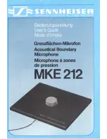 Предварительный просмотр 1 страницы Sennheiser MKE 212 User Manual