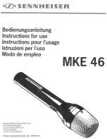 Предварительный просмотр 1 страницы Sennheiser MKE46 Instructions For Use Manual