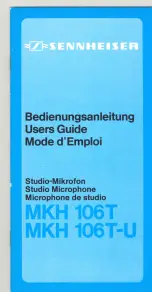 Preview for 1 page of Sennheiser MKH 106T User Manual