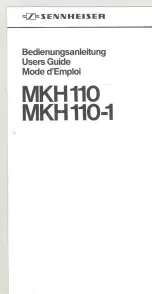 Предварительный просмотр 1 страницы Sennheiser MKH 110 Manual