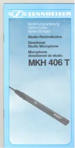 Предварительный просмотр 1 страницы Sennheiser MKH 406 T 3 MKH 406 TU 3 Manual