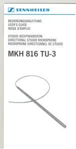 Sennheiser MKH 816 TU-3 Manual preview