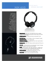 Предварительный просмотр 1 страницы Sennheiser MM 400 Specification Sheet