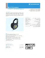 Предварительный просмотр 1 страницы Sennheiser MX HD 270 Specifications