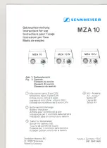 Предварительный просмотр 1 страницы Sennheiser MZA 10 Instructions For Use