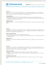 Preview for 1 page of Sennheiser MZH 141 Instructions For Use