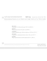 Preview for 1 page of Sennheiser MZP 816 Manual